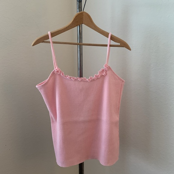 Fitigues NWT bundle of 2 sz L waffle camisole tank tops pink and red - Picture 4 of 11
